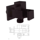 Presa acqua quadrata nera opaca con rubinetto e supporto