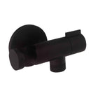 Presa acqua tonda salvaspazio nera opaca con supporto e rubinetto