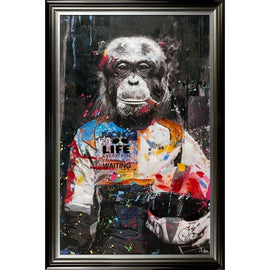 Tableau cadre en bois MONKEY RACER