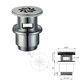 Piletta scarico libero con troppo pieno