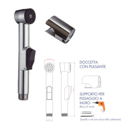 Doccetta per wc a pulsante multiuso con supporto