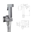 Set doccetta wc con rubinetto di chiusura, tutto quadrato