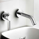 Miscelatore lavabo a muro tondo moderno completo