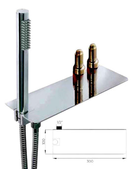 Set doccia con mensola e presa acqua integrata