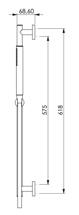 Saliscendi tutto in ottone con doccetta,flessibile cm 150 e presa acqua in ottone - 0