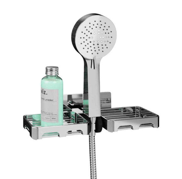 Supporto doccia a parete con mensoline portasapone
