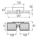 Supporto doccia a parete con mensoline portasapone