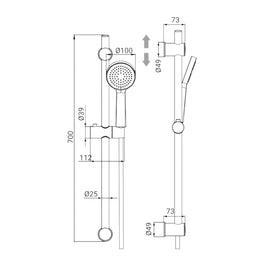 Saliscendi regolabile universare nero opaco - 0
