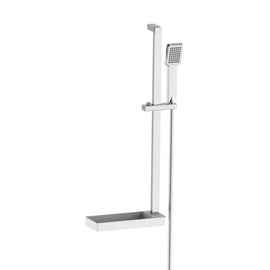 Saliscendi cromato quadrato con mensolina