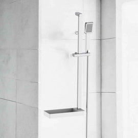 Saliscendi cromato quadrato con mensolina