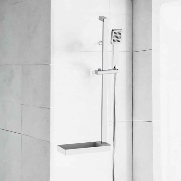 Saliscendi cromato quadrato con mensolina