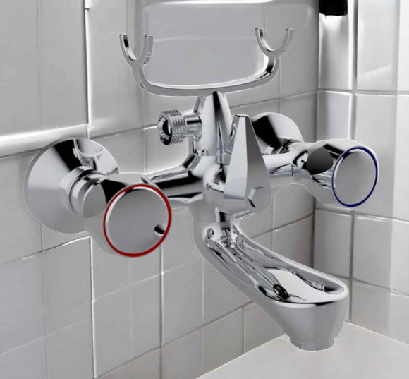 Rubinetto vasca cromato con maniglie tonde