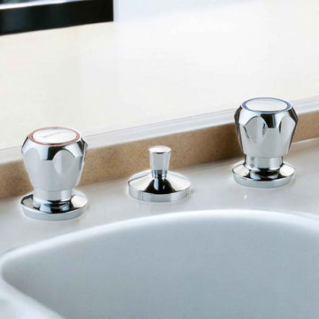 Rubinetto batteria completa bidet 3 fori con piletta