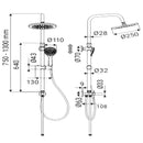 Colonna doccia in acciaio inox satinata completa