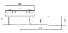 Piletta doccia in ottone per piatti doccia con foro 90 mm completa