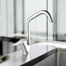 Miscelatore per cucina in ottone cromato, canna a ponte