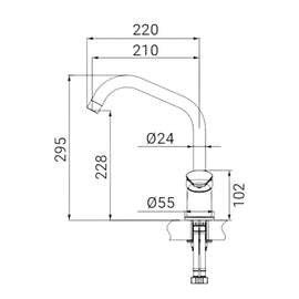 Miscelatore per cucina in ottone bianco, canna a ponte - 0