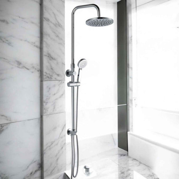 Colonna doccia in acciaio cromata completa