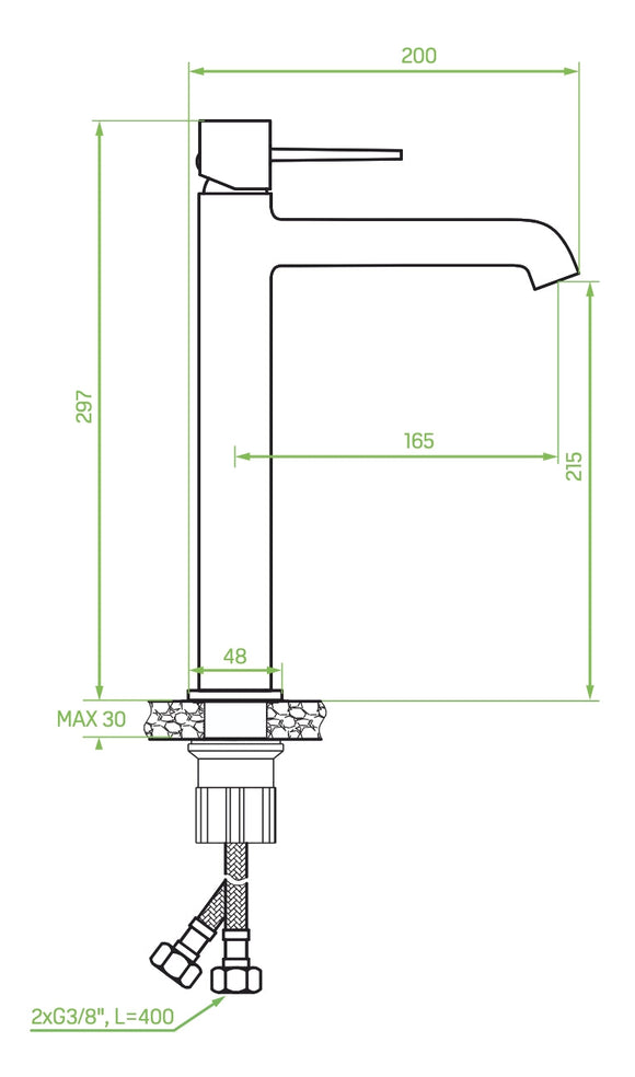 Miscelatore lavabo da appoggio – design elegante con leve sottili, aeratore regolabile e finitura cromata