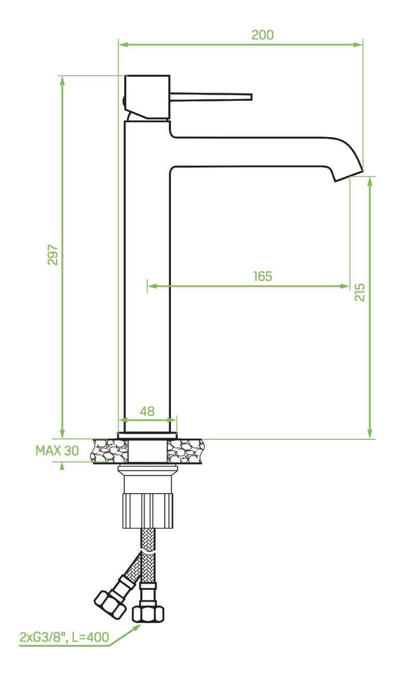 Miscelatore lavabo da appoggio – design elegante con leve sottili, aeratore regolabile e finitura cromata