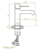 Miscelatore lavabo da appoggio con tappo click-clack – design moderno, finitura oro spazzolato