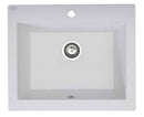 Lavello a vasca singola con grembiule – lavello ceramica 63×49 cm, sifone salvaspazio incluso
