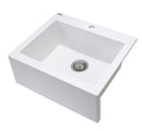 Lavello a vasca singola con grembiule – lavello ceramica 63×49 cm, sifone salvaspazio incluso-5