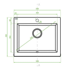 Lavello a Vasca Singola con Flangia Visibile– Eleganza e Funzionalità per la Tua Cucina