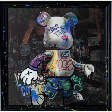 Tableau cadre en bois POP ART ROBOT