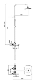 Colonna doccia con rubinetto – Nero opaco