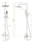 Colonna doccia oro spazzolato | Soffione a pioggia quadrato, doccetta portatile, sistema anticalcare e flessibile antitorsione-3