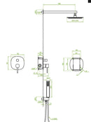 Set doccia – oro rosa , soffione, miscelatore incasso e braccio doccia