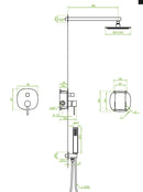 Set doccia – oro lucido, soffione, braccio doccie e miscelatore-3