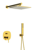 Set doccia – oro lucido, soffione, braccio doccie e miscelatore-1