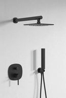 Set doccia – nero opaco, soffione, braccio doccia e miscelatore doccia