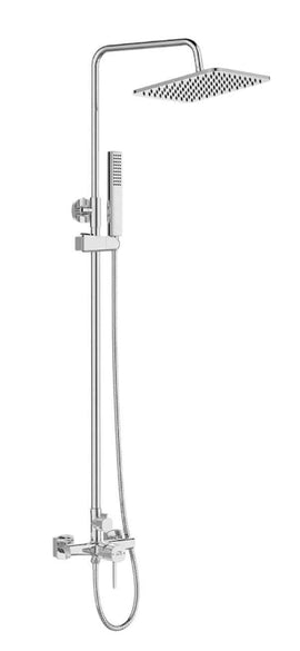 Ensemble de douche minimaliste, pomme de douche pluie, système anti-calcaire, chrome