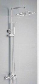 Ensemble de douche minimaliste, pomme de douche pluie, système anti-calcaire, chrome