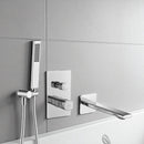 Rubinetto vasca da incasso cromato con set doccia – design moderno, aeratore e tubo flessibile antitorsione-3