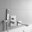 Rubinetto vasca da incasso cromato con set doccia – design moderno, aeratore e tubo flessibile antitorsione