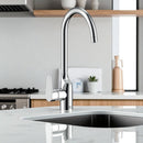 Rubinetto Lavello con Filtro Acqua | Beccuccio a U 360°, Cromato o Nero, Acqua Filtrata Direttamente dal Rubinetto-2