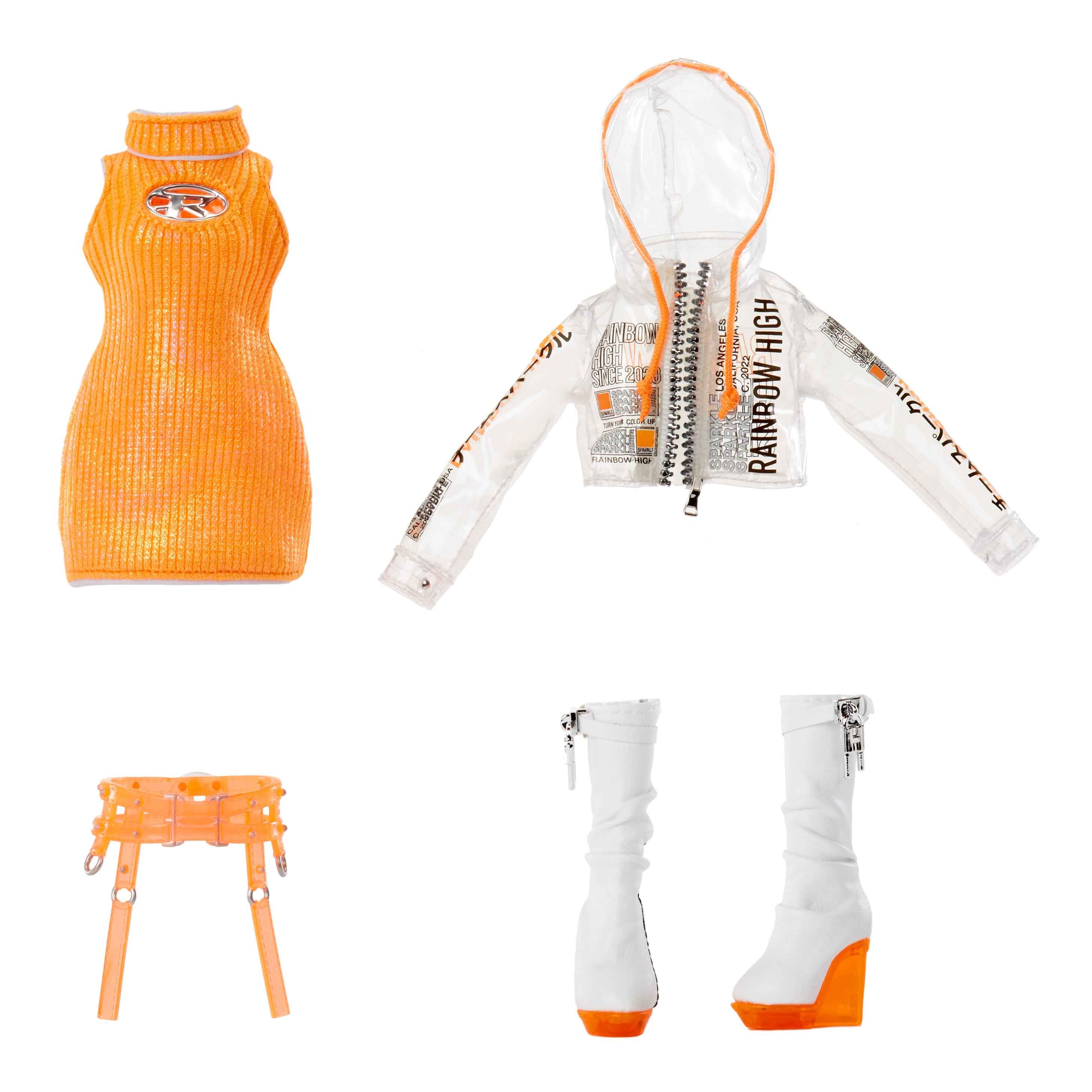 Poupée mannequin RAINBOW HIGH orange fluo