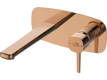 Miscelatore lavabo a incasso – leve sottili, design originale e aeratore regolabile, oro rosa