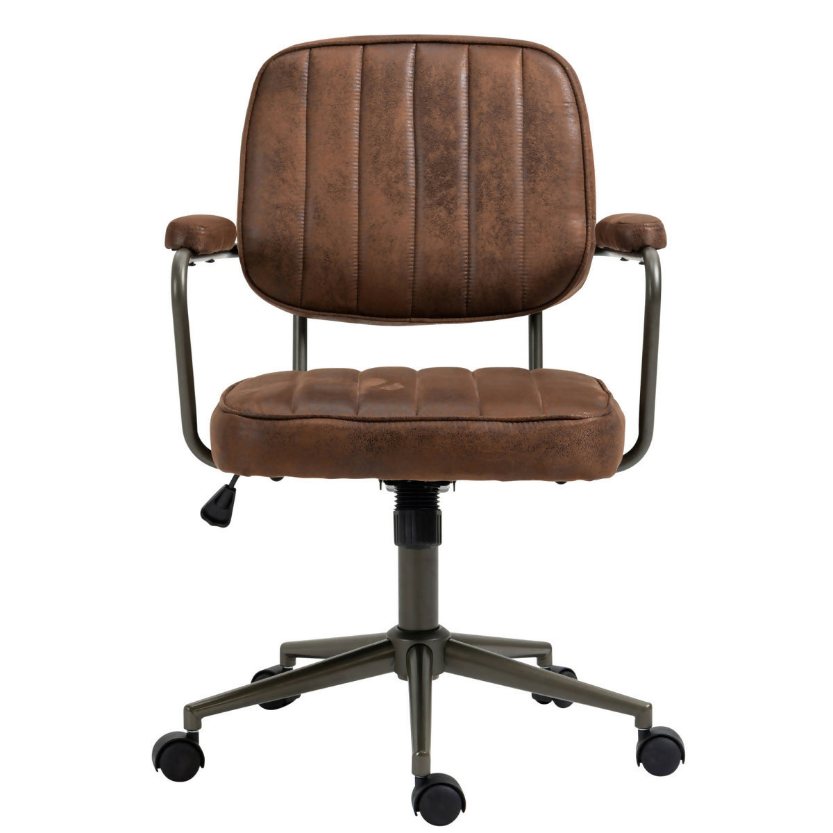 Retro Natrona Office Chair - Cognac Leather &amp; Matt Black Metal - 0
