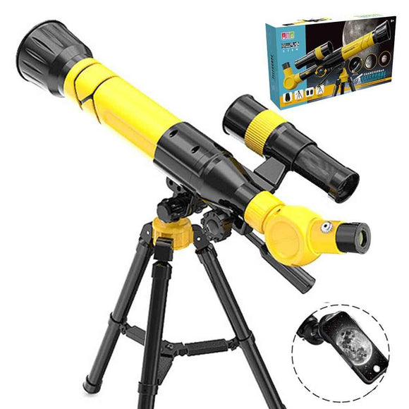 Scientific Educational Telescope With Yellow A Phone Holder