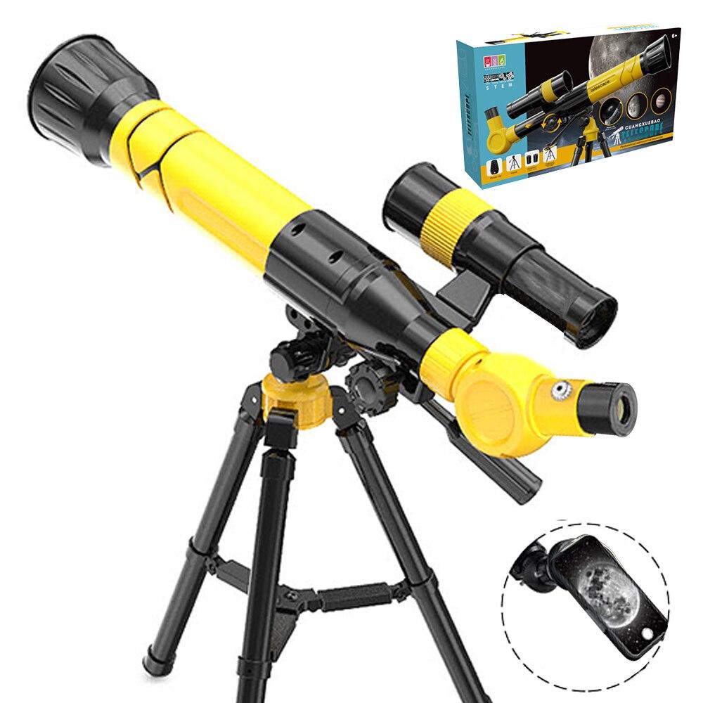 Scientific Educational Telescope With Yellow A  Phone Holder