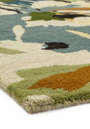 Tapis de salon floral laine flory