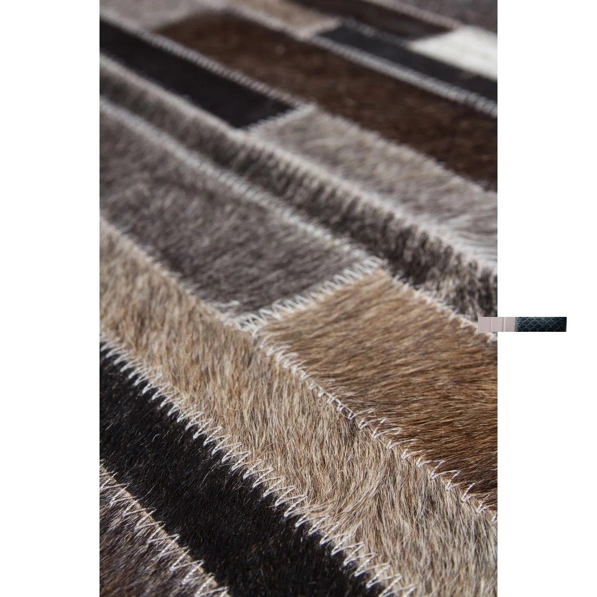 Tapis de salon cuir véritable glind