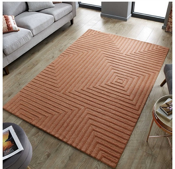 Tapis de salon design pure laine castela