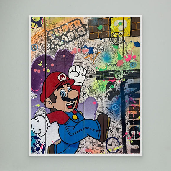 Super Mario impression sur toile de l'œuvre originale de Vincent STREIFF