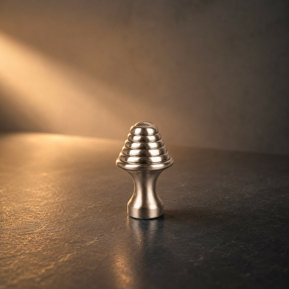 Bouton de meuble LAMPE, Finition zamak nickel mat